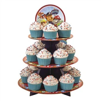 Suport de cupcakes de cartró de 3 nivells